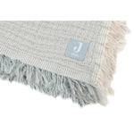 Jollein Hydrofiel Wiegdeken 75x100cm Fringe Stripe - Sea Green/Ivory