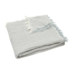 Jollein Hydrofiel Wiegdeken 75x100cm Fringe Stripe - Sea Green/Ivory