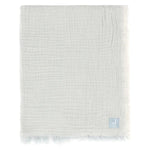 Jollein Hydrofiel Wiegdeken 75x100cm Fringe Stripe - Sea Green/Ivory