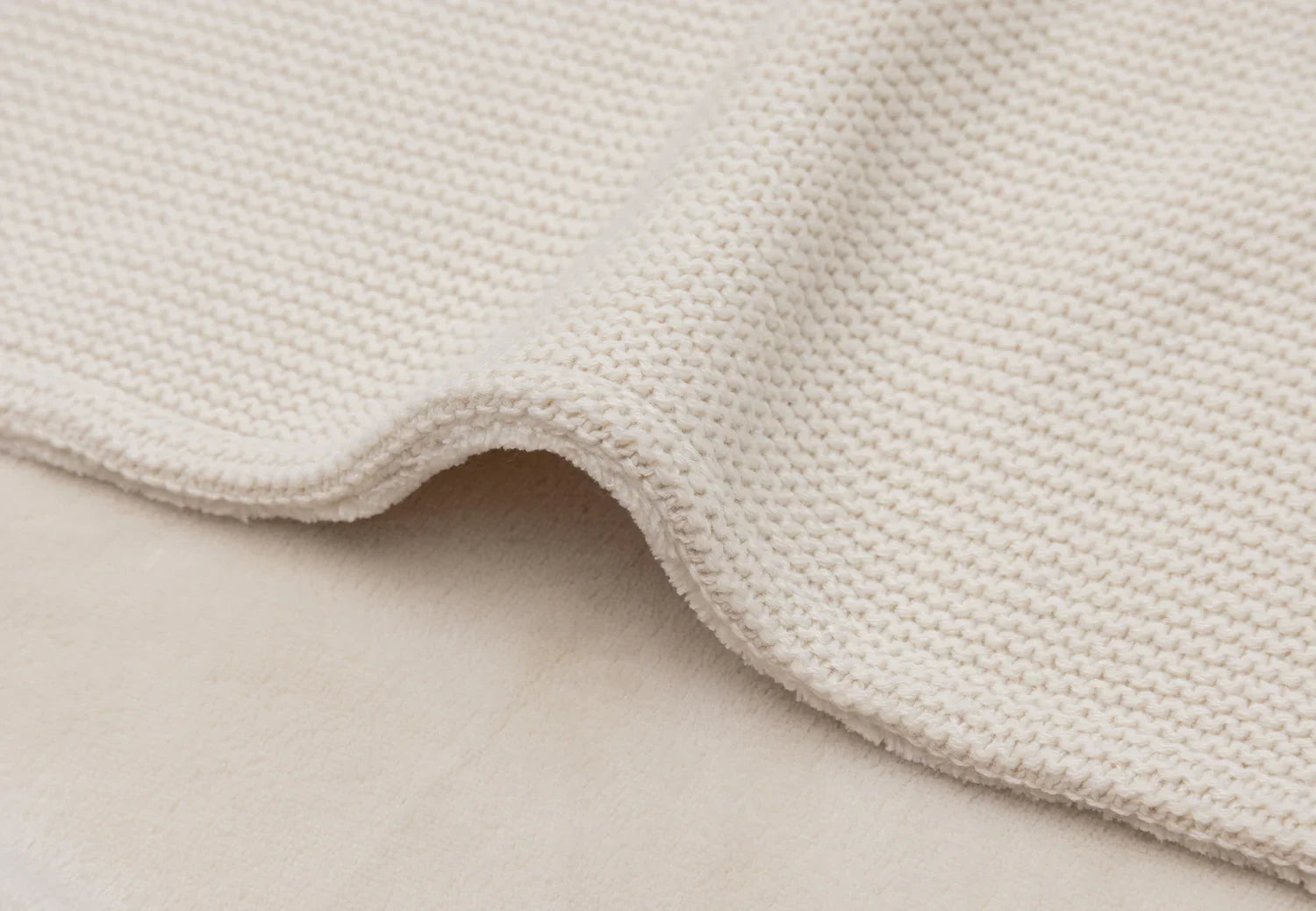 Jollein - Wiegdeken Basic Knit/Velvet 75x100cm - Oatmeal