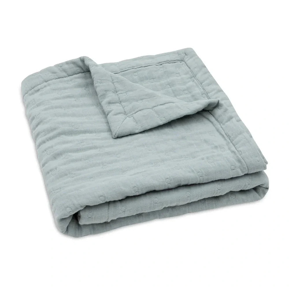 Jollein Hydrofiel Wiegdeken 75x100cm Jacquard Sea Green