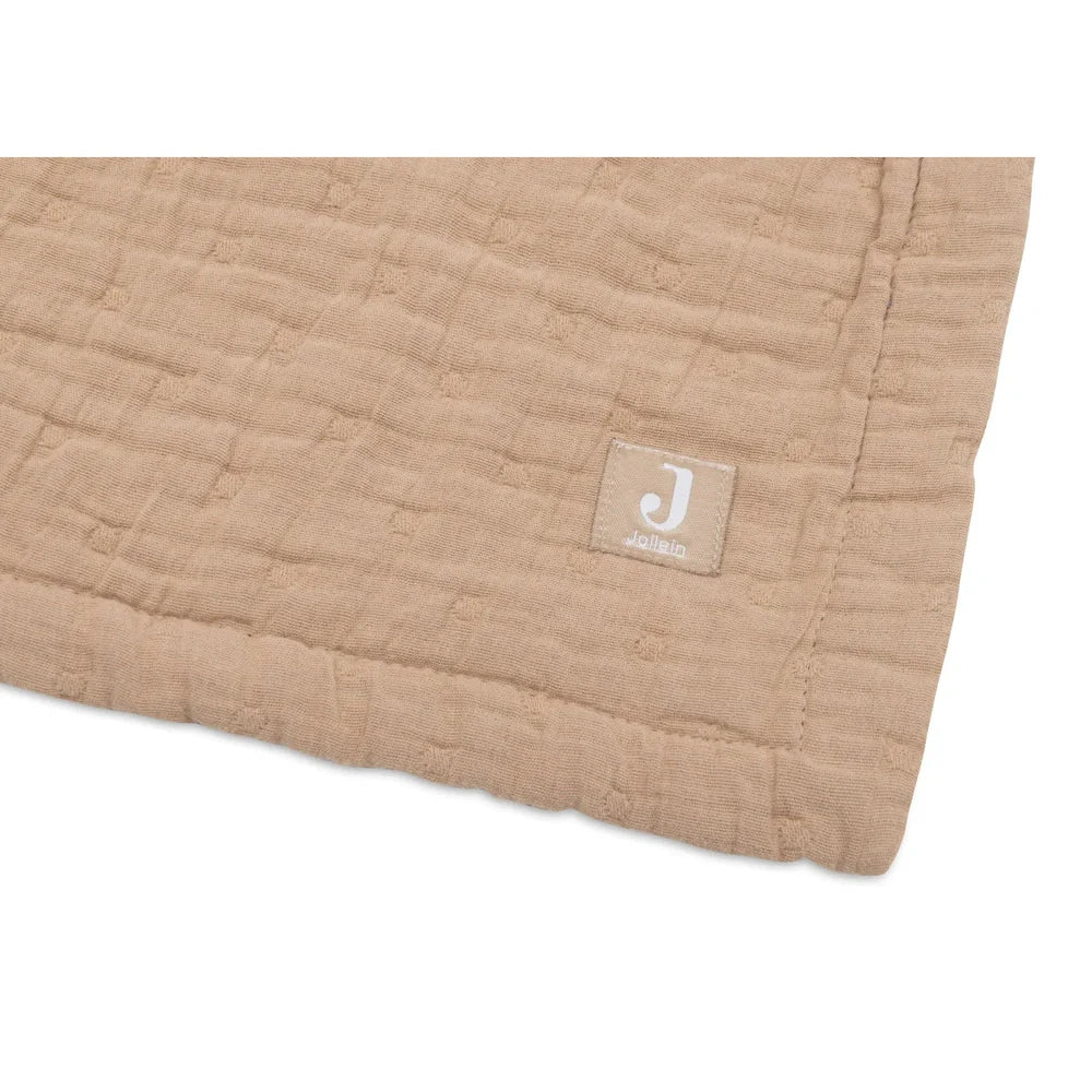 Jollein Hydrofiel Wiegdeken 75x100cm Jacquard Biscuit