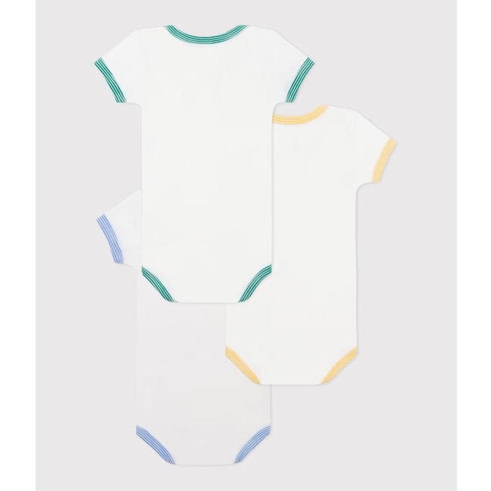 Petit Bateau Set Van 3 Katoenen Rompers Met Korte Mouwen En Dierenprint