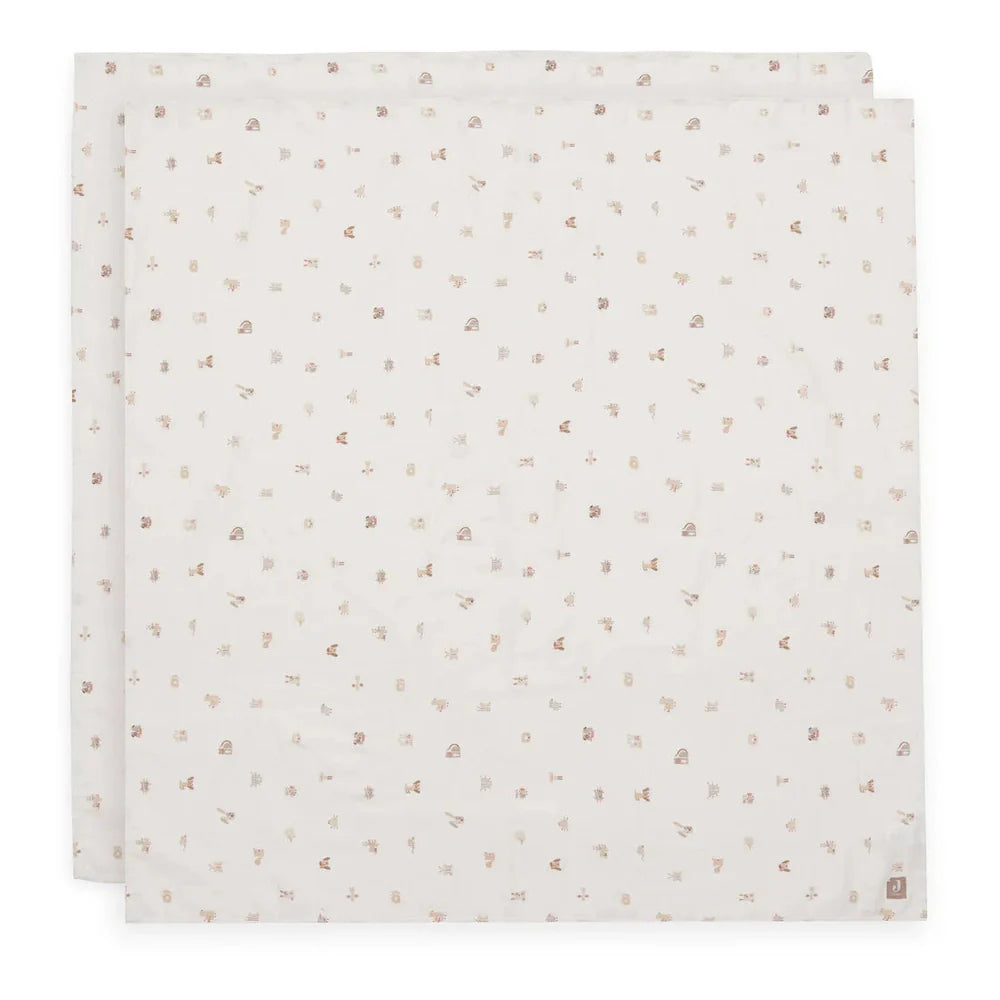 Jollein - Hydrofiele Doeken/Swaddle Doeken 115x115cm - 2 stuks - Animal Friends