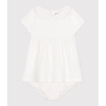 Petit Bateau Katoenen Babyjurkje Met Bloomer En Ajourdetails
