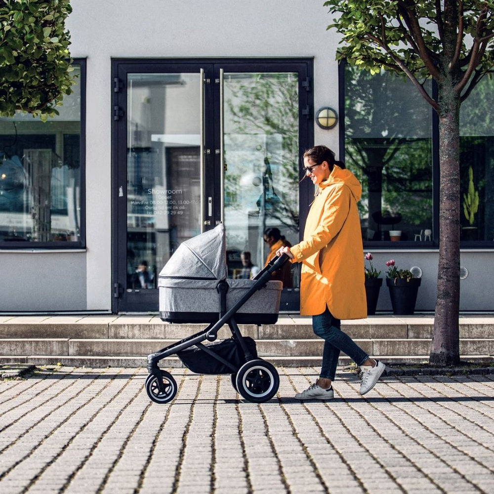 Thule Sleek Kinderwagen + WIEG - Grey Melange / Black