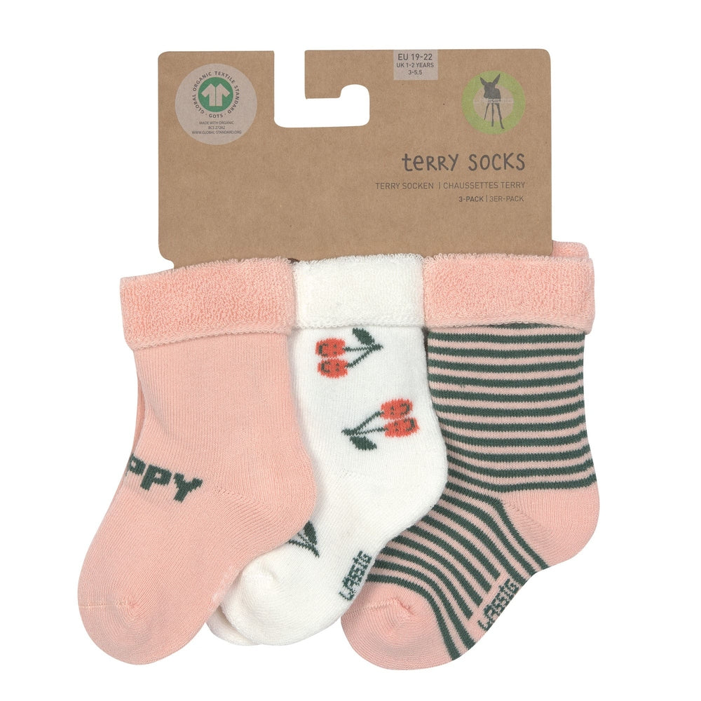 Lässig 3-pack Terry Sokken GOTS - Cherry Peach