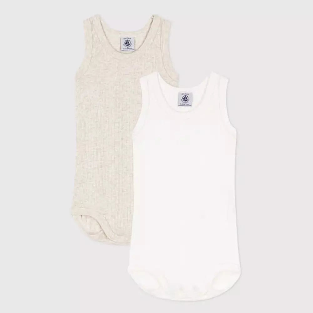 Petit Bateau | Set Van 2 Geribde Body'S Zonder Mouwen Van Bio Katoen
