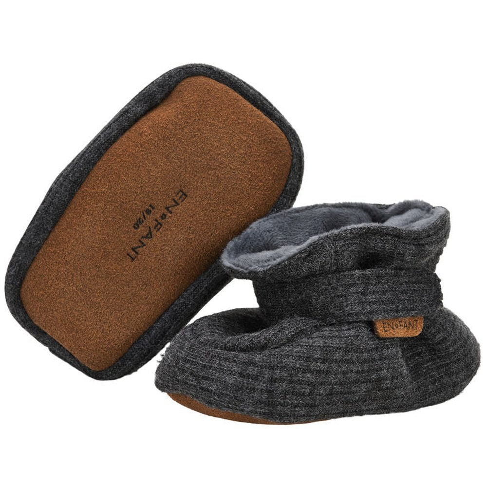 En Fant Slofjes Fleece Met Zachte Zool - Grijs