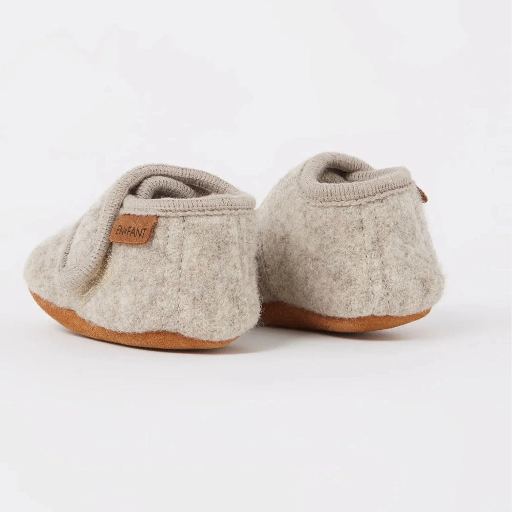 En Fant Wollen Babyslofjes / Kinderslofjes - Sand Melange