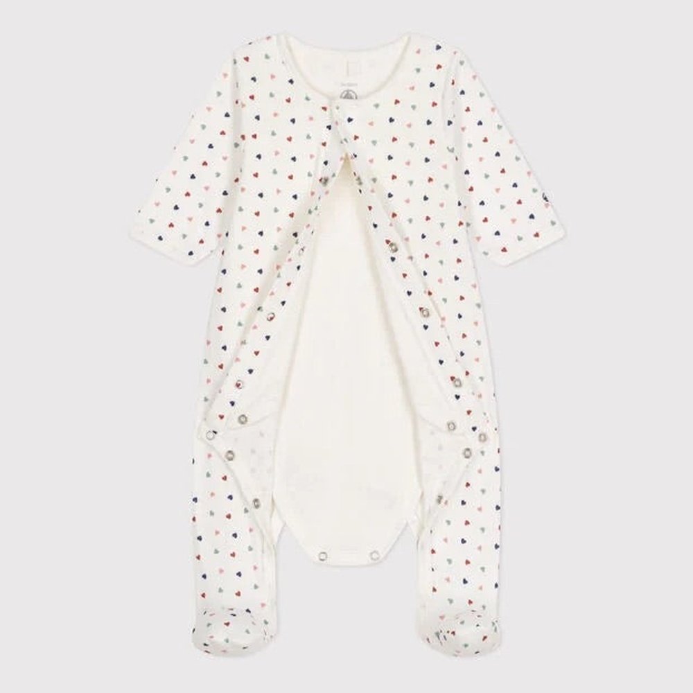 Petit Bateau | Bodyjama Van Tubic Met Kleine Hartjes