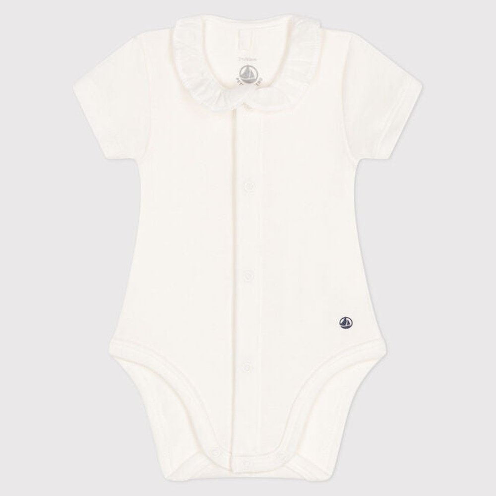 Petit Bateau Babybody Met Korte Mouwen En Meisjeskraag