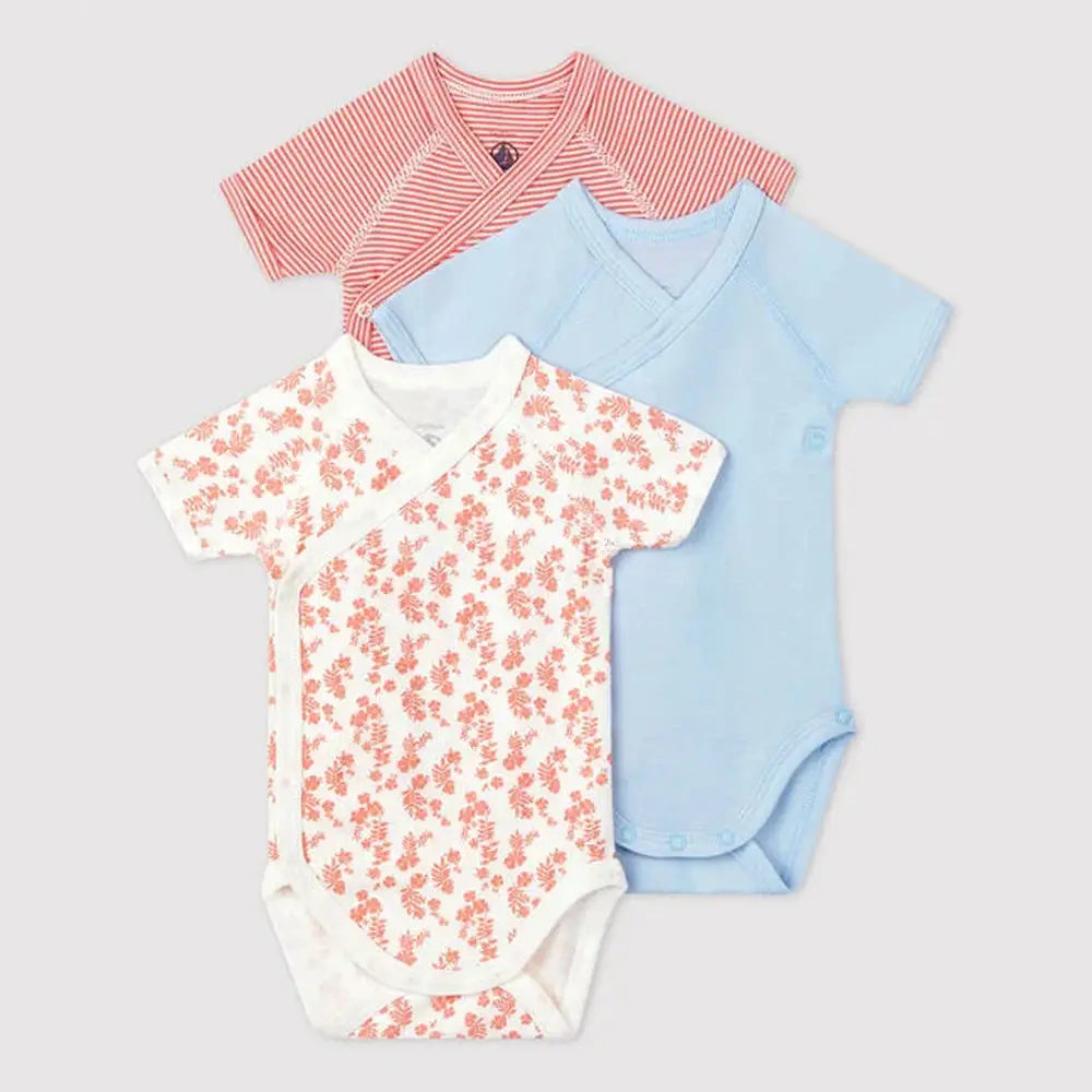 Petit Bateau 3 overslagbody’s Korte Mouwen In 100% Bio-Katoen