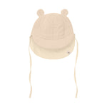 Huttelihut Mousseline Zomerhoedje Met Berenoortjes - Beige