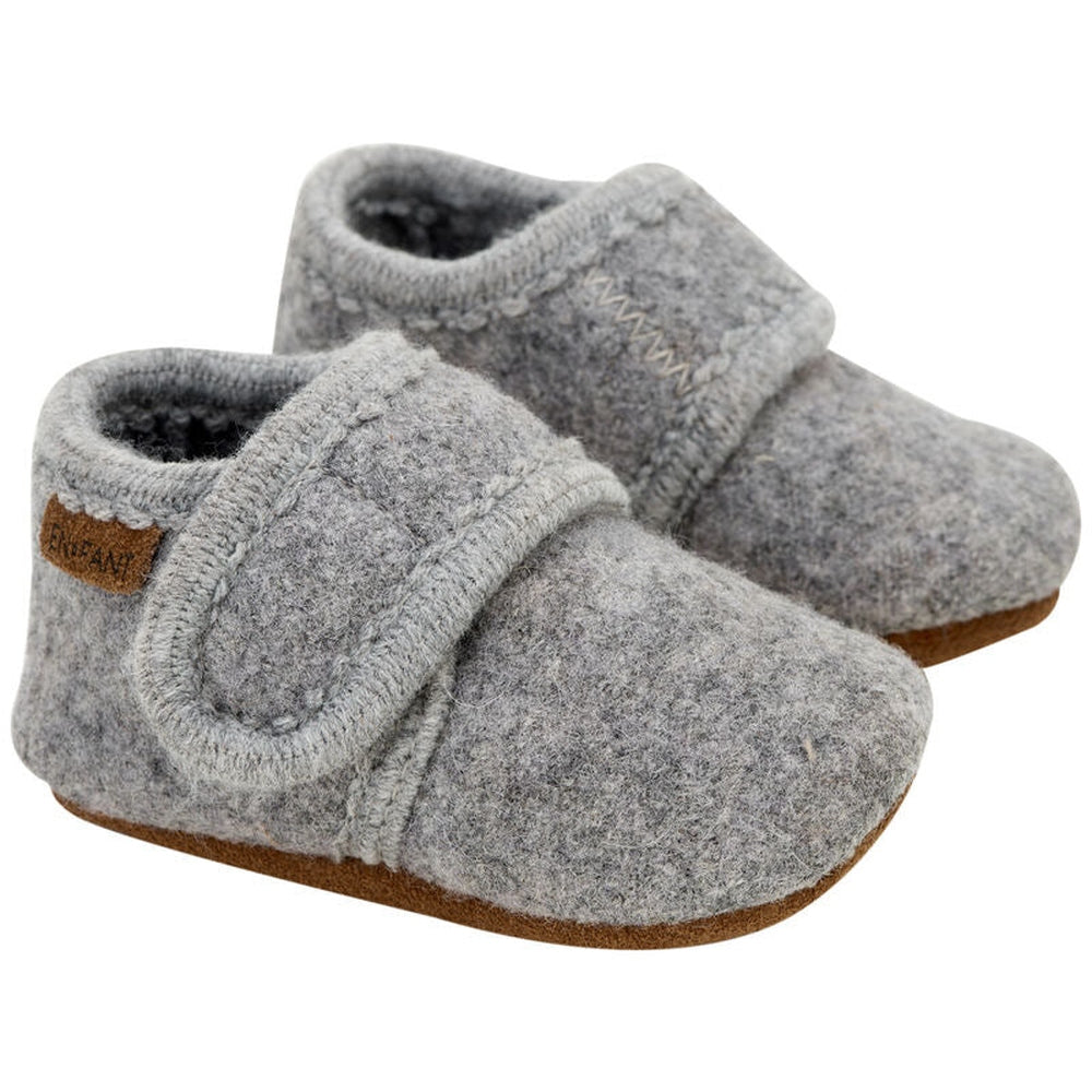 En Fant Wollen Babyslofjes / Kinderslofjes - Grey Melange