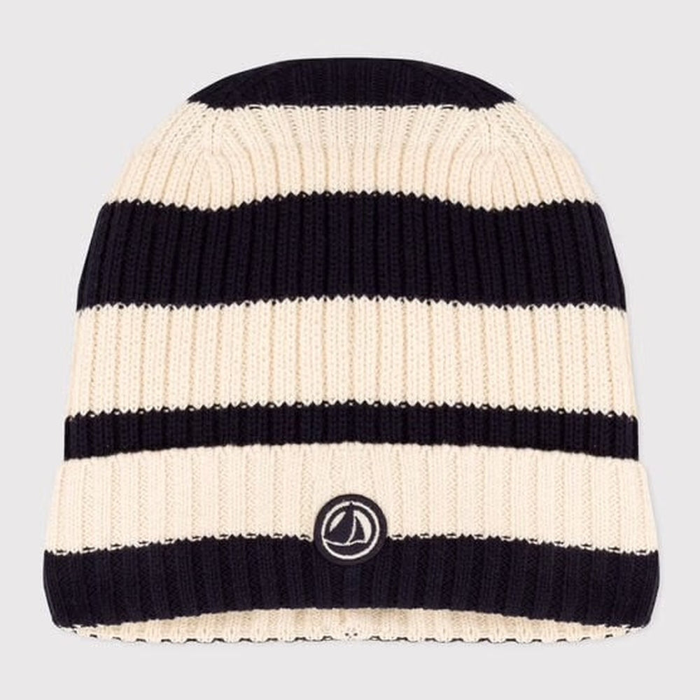 Petit Bateau | Gebreide Kids Muts met Fleece - Marine/Gestreept