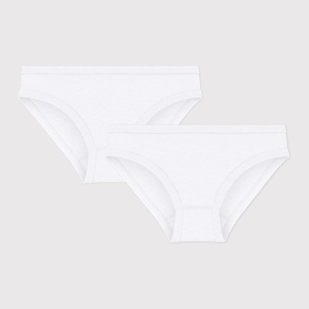 Petit Bateau Set Van 2 Witte Meisjesonderbroeken