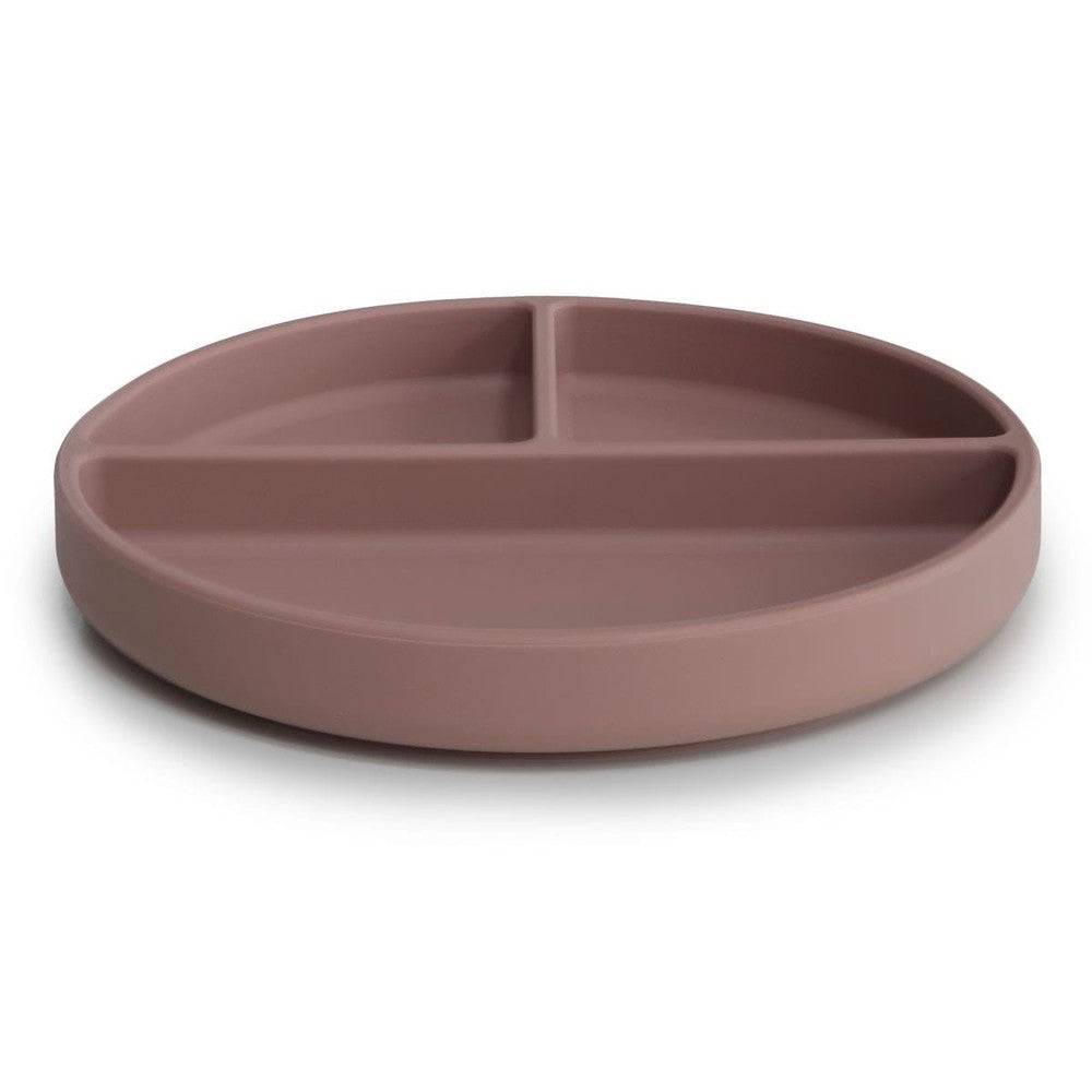 Mushie Siliconen Bord Met Verdeelvakjes En Zuignap - Cloudy Mauve