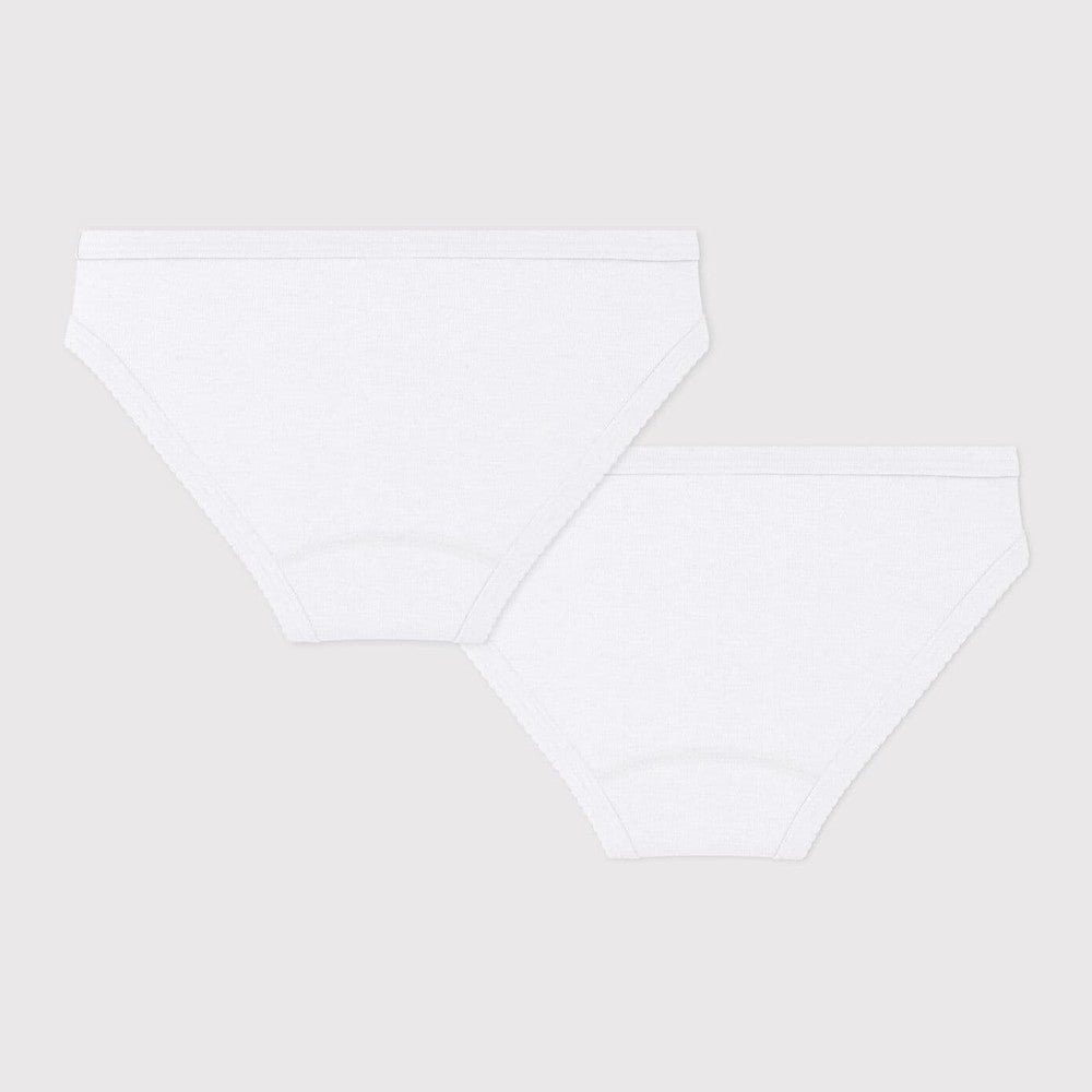 Petit Bateau Set Van 2 Witte Meisjesonderbroeken