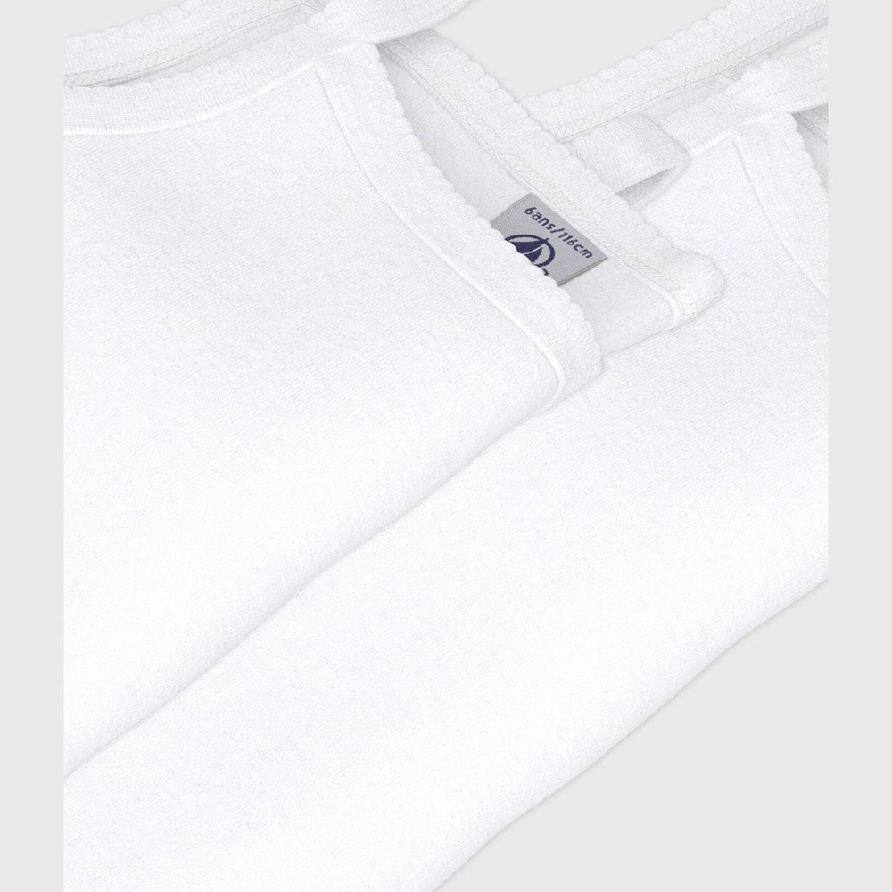 Petit Bateau Set Van 2 Witte Onderhemdjes Met Spaghettibandjes