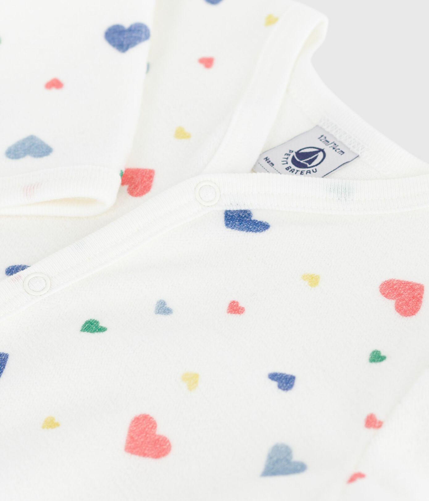 Petit Bateau Fluwelen Babypyjama Met Hartjesprint