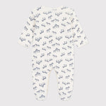 Petit Bateau Fluwelen Baby Pyjama Met Zebraprint