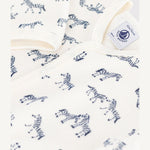 Petit Bateau Fluwelen Baby Pyjama Met Zebraprint