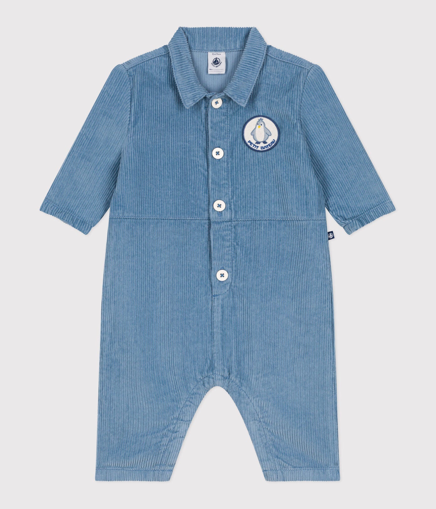 Petit Bateau Fluwelen Babypakje Lang - Blauw