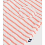 Petit Bateau Kort Gestreept Babypakje Van Katoenen Badstof - Marshmallow/Apricot