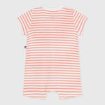 Petit Bateau Kort Gestreept Babypakje Van Katoenen Badstof - Marshmallow/Apricot