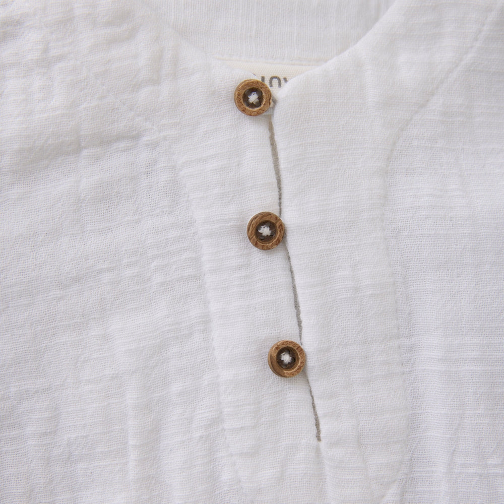 Minymo T-shirt Lange Mouwen Van Muslin - Wit