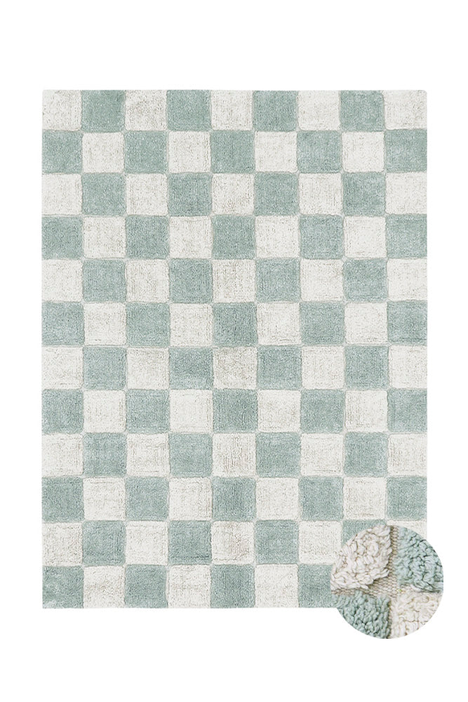 Lorena Canals Wasbaar Tapijt Kitchen Tiles Blue Sage 90x130cm