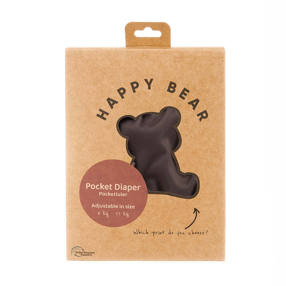 Happy Bear Wasbare Pocketluier - Mokka