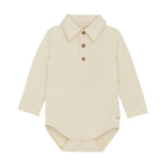 En Fant Polo Romper Met Lange Mouwen - Pearl