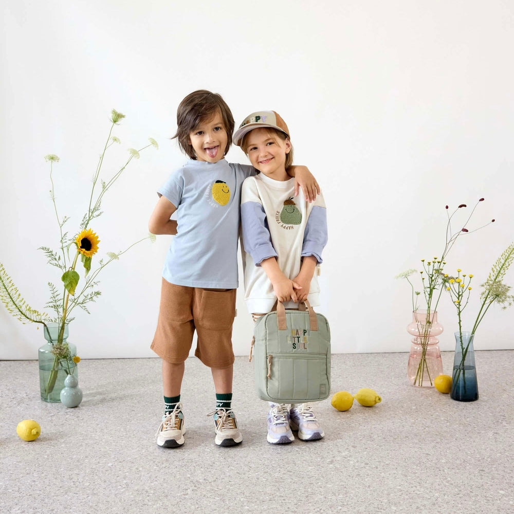 Lässig T-Shirt Jersey GOTS - Lemon/Light Blue