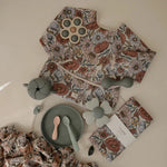 Mushie Slabbetje Met Lange Mouwen - Retro Flowers