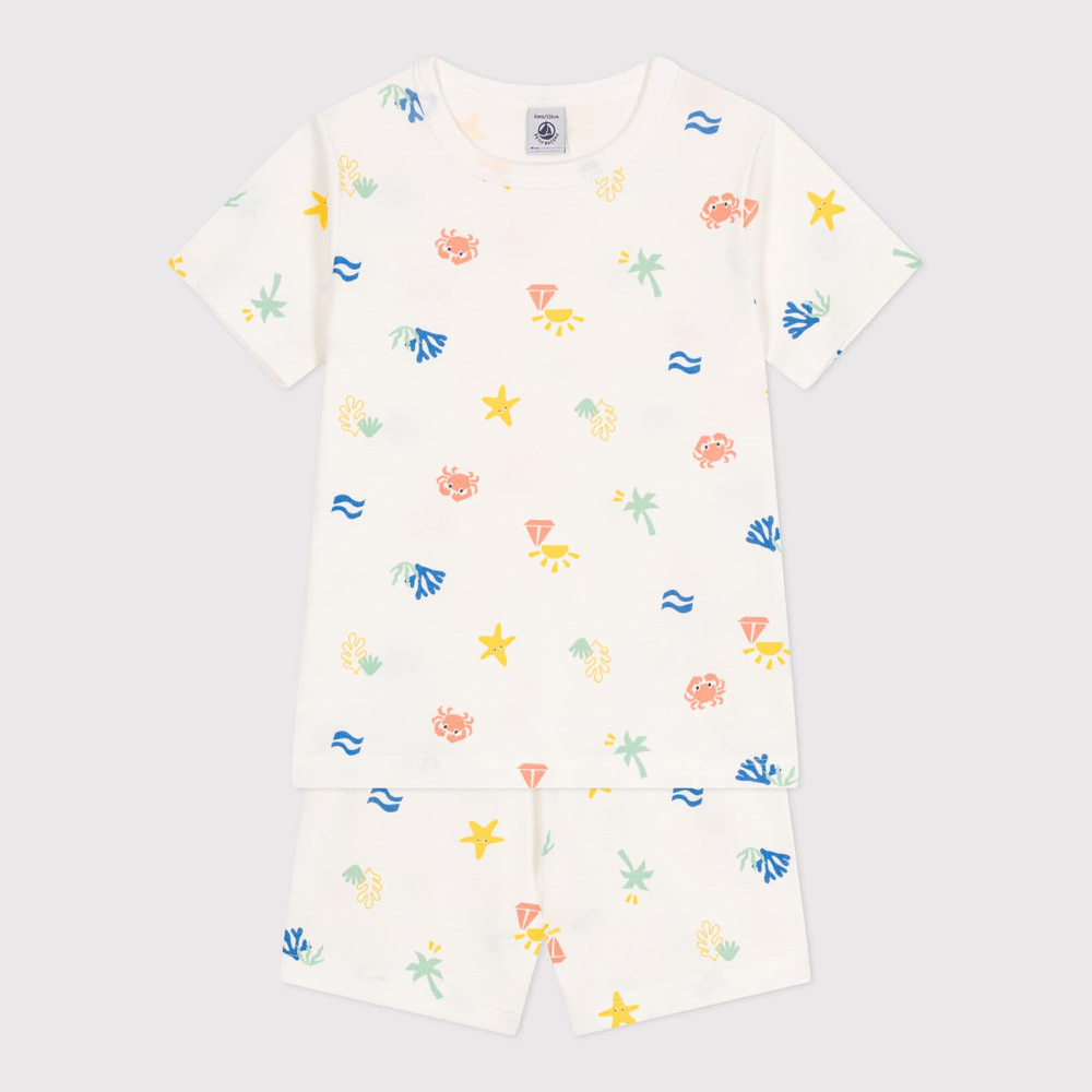 Petit Bateau Korte Katoenen Kinderpyjama Met Zeeprint