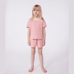 Petit Bateau Korte Katoenen Kinderpyjama Met Rode Streepjes