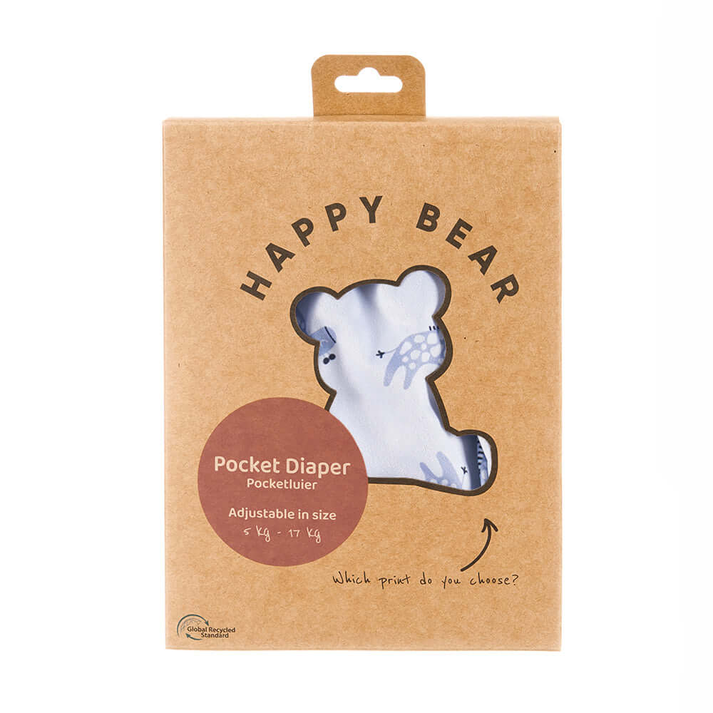 Happy Bear Wasbare Pocketluier - Giraffe