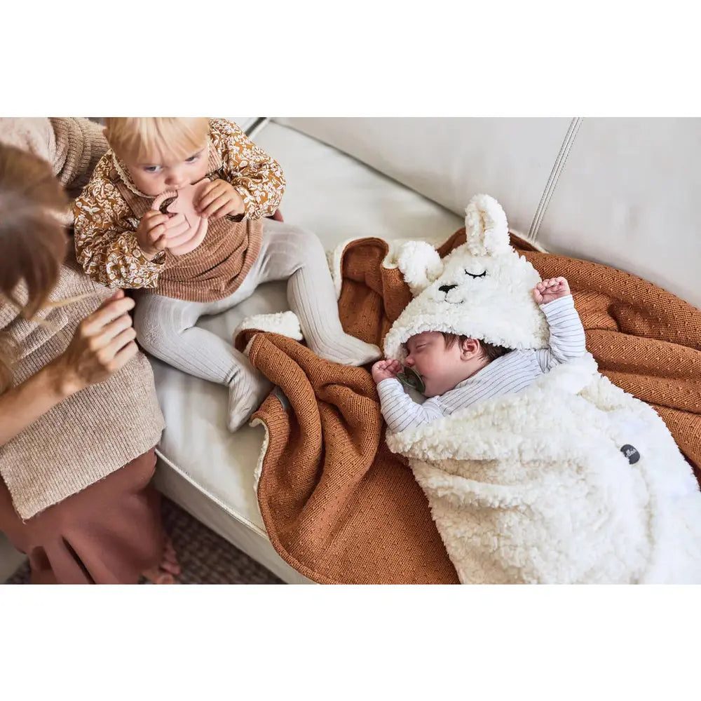 Deken Wieg 75x100cm - Bliss Knit Teddy Caramel