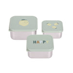 Lässig Roestvrije Snackbox 3 Delige Set - Happy Fruits Lemon