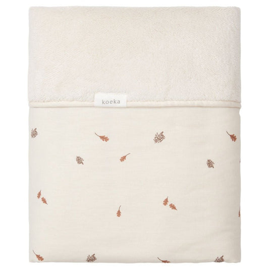 Koeka Wiegdeken Teddy reversible - Forrest Treasures - warm white | Wiegdekentje 100x75 cm