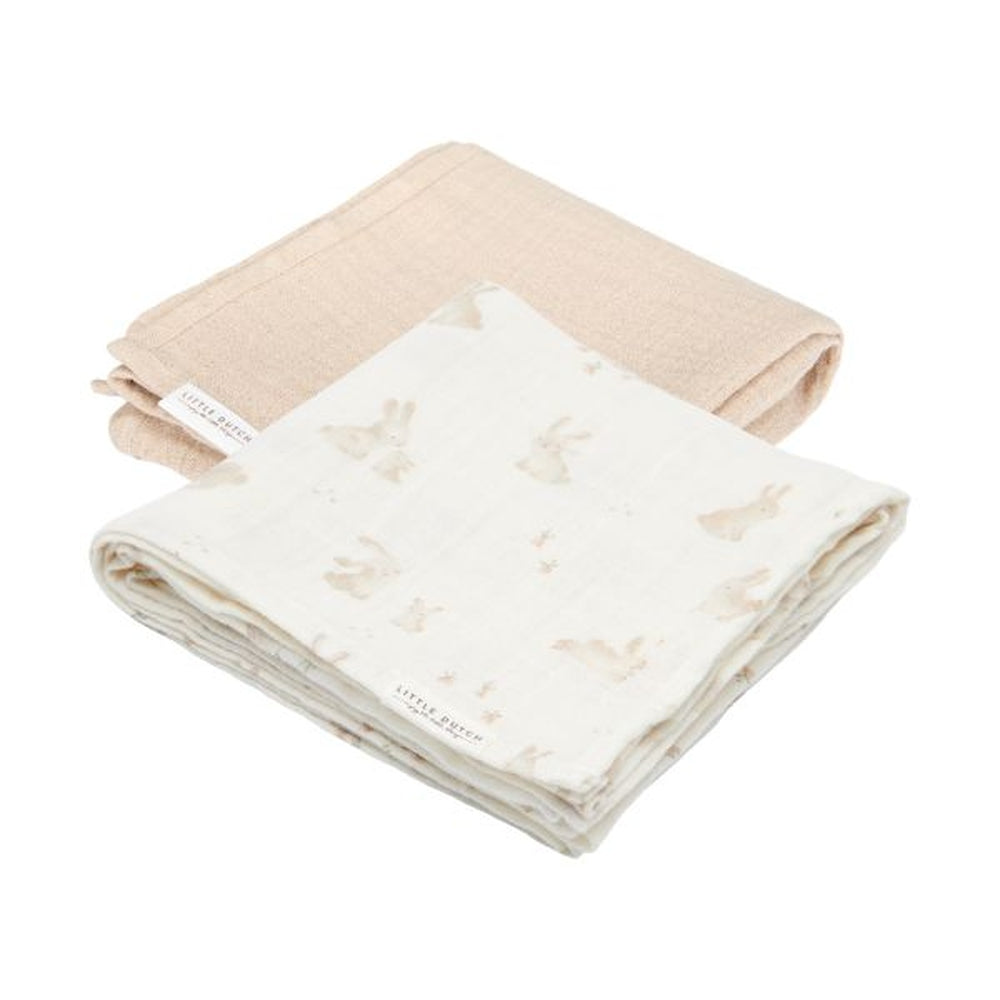 Little Dutch Hydrofiele Doek / Tetradoek 70x70 Cm - Baby Bunny / Beige