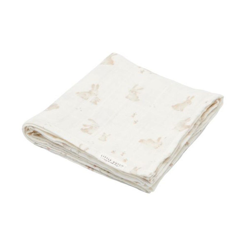 Little Dutch Hydrofiele Doek / Tetradoek 70x70 Cm - Baby Bunny / Beige