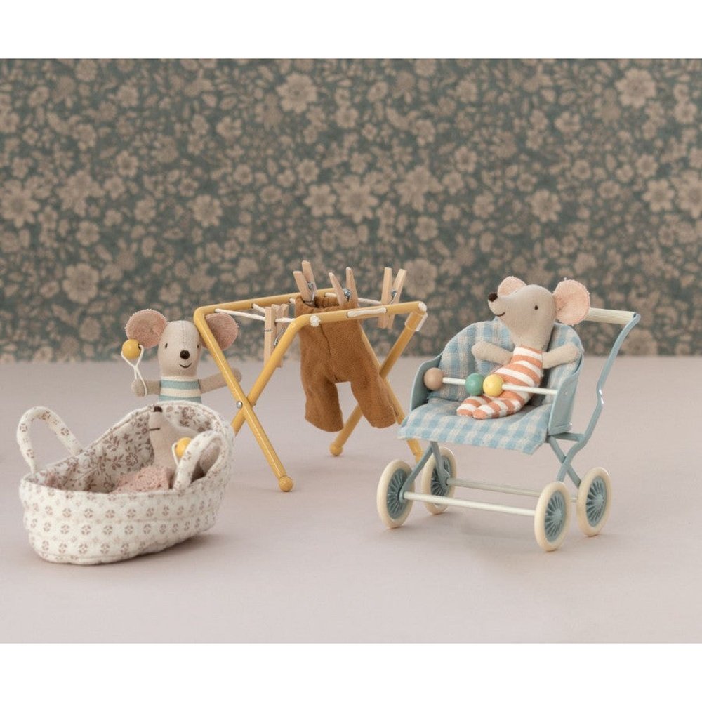 Maileg Kinderwagen - Baby Muis - Mint