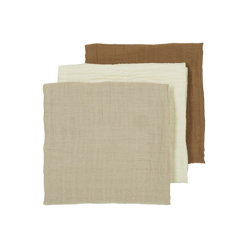 3 HYDROFIELE LUIERS 70x70 CM PREWASHED - OFFWHITE/SAND/TOFFEE