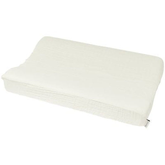 Housse de matelas à langer hydrophile uni blanc cassé