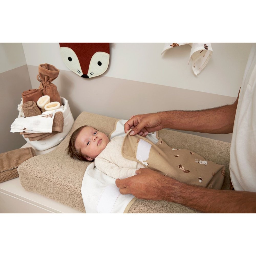 Swaddle/inbakerdoek - forest animals sand