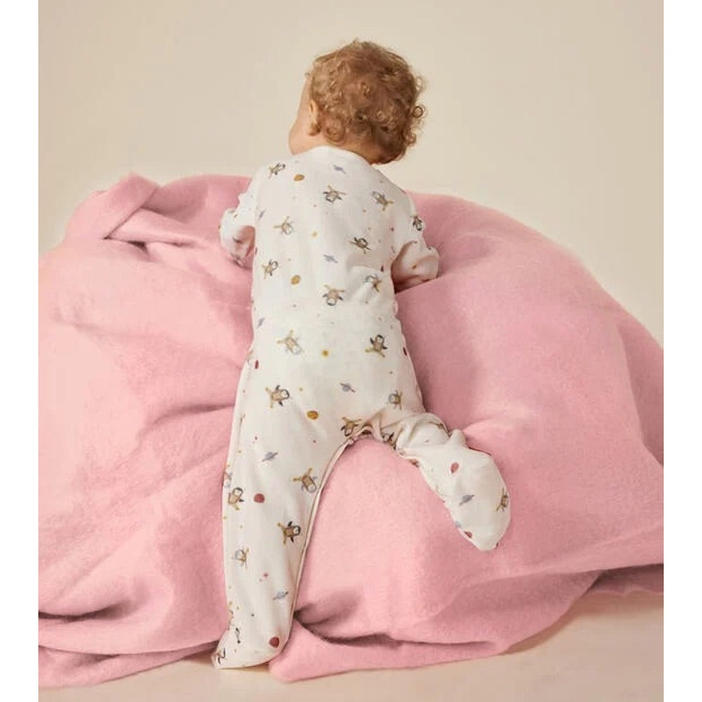 Petit Bateau | Babypyjama In Velour - Pinguïn In De Ruimte