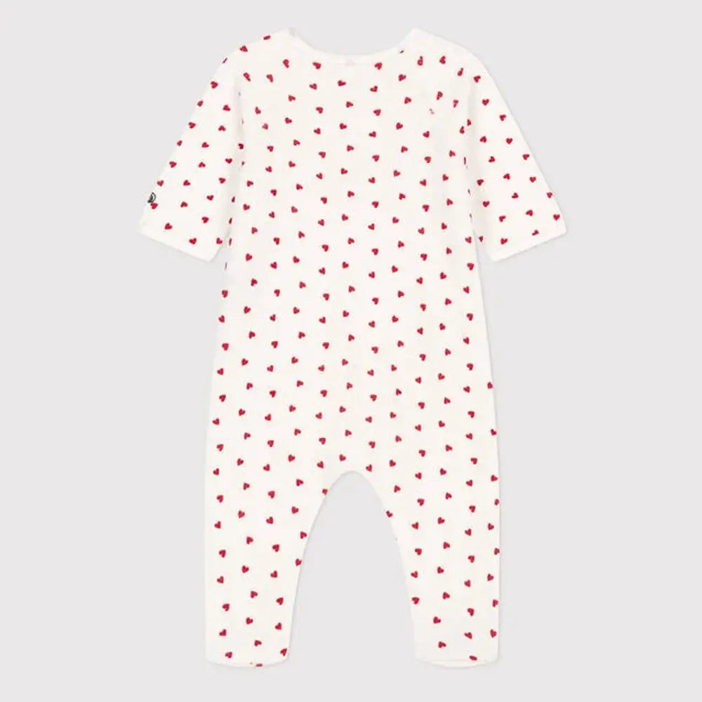 Fluwelen Babypyjama Met Hartjesprint